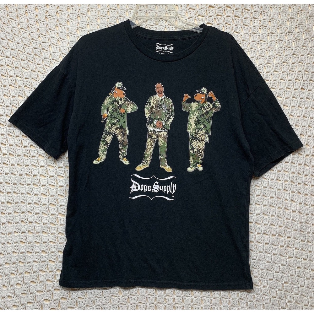 Dogg Supply T-Shirt by Snoop Dogg Mens‎ Sz M Black Graphic Tee Camuflaje